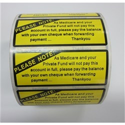 STICKER "PLEASE NOTE: AS.....