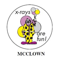 Sticker - Clown - "X-Rays Are Fun" - Pack of 250