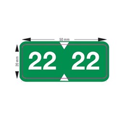 X-RAY LABEL YEAR '22' 20X50MM GREEN WHITE WRITING