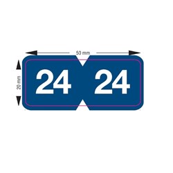 X-Ray Label - Year '24' - 20x50mm - Navy with White Numbers - Pack of 500