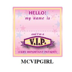 Sticker - V.I.P. Girl Name-Tag + Box - Pack of 250