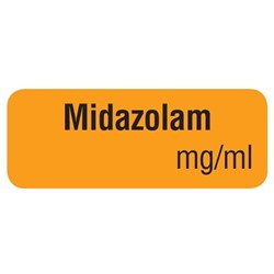 Drug Label - "Midazolam" - 10mm x 35mm - Pack of 500