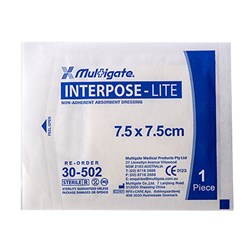 INTERPOSE ST DRESSING 7.5X7.CM 100 NON ADHERENT