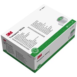 3M Transpore White Surgical Tape - 25mm - Pack of 12