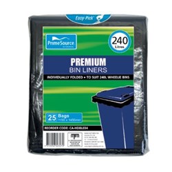 Garbage Bag - Large - Heavy Duty - 240L - 1150 x 1450mm - Pack of 200
