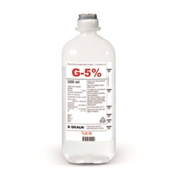 B. Braun Ecoflac Glucose Solution - 5% - 500ml Bottle - Single