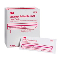 3M Soluprep Maxi Swabstick - 2% Chlorhexidine + Alcohol - 15cm - Pack of 30