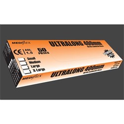 Nitrile Exam Glove - Long Cuff 400mm - Large - Powder Free - Pack of 50