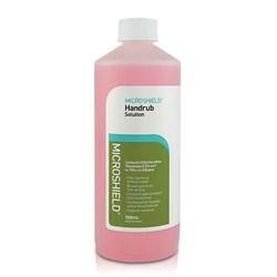 Microshield Handrub - Chlorhexidine 0.5% + Alcohol 70% - Pink - 500ml Bottle - Single
