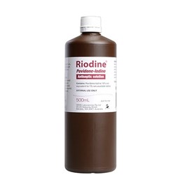 Riodine Povidone Iodine - 10% - 500ml Bottle - Single