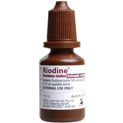 Riodine Povidone Iodine Solution - 10% - 15ml Bottle - Single
