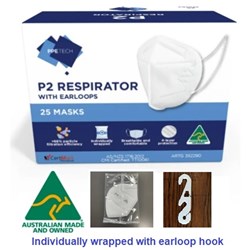 P2/N95 Mask - Ear Loop - Australian Made - Latex-Free - Pack of 25