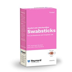 Swabsticks - Small - Tinted - 0.5% Chlorhexidine, 70% Alcohol - Pack of 25