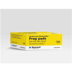Prep Pads - Large - 2% Chlorhexidine, 70% Alcohol - Pack of 100
