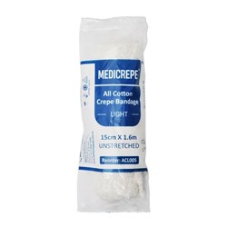 Medicrepe Cotton Crepe Bandage - Light - 15cm x 1.6m - Pack of 12