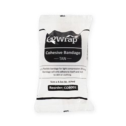 CoWrap Cohesive Bandage Latex Free 5cm x 4.5m Tan Pack of 36
