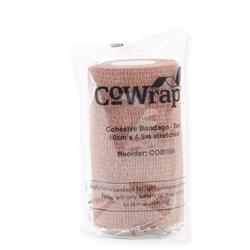 CoWrap Cohesive Bandage Latex Free 10cm x 4.5m Tan Pk of 18