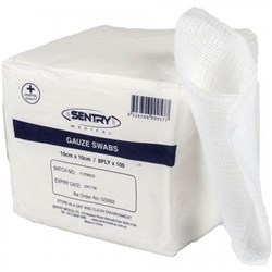 Sentry Gauze Swab - 8 Ply - Non-Sterile - 10cm x 10cm - Pack of 100
