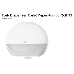 Tork T1 Jumbo Toilet Roll Dispenser - White - Single