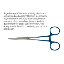 SAGE FORCEPS CRILES ARTERY STRAIGHT 14CM STERILE 50