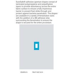 DRAPE SURESAFE 60X60CM 6X2.5CM ADHESIVE APERTURE STERILE 200