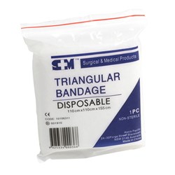S+M Non-Woven Triangular Bandage - Disposable - 110 x 155cm - Pack of 12