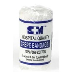 Crepe Bandage - Hospital - 7.5cm x 1.5-4m - Pack of 12