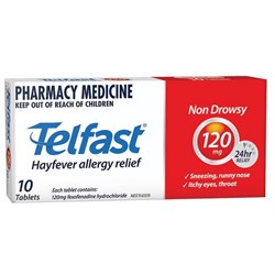 Telfast Tablets - 120mg - Pack of 10