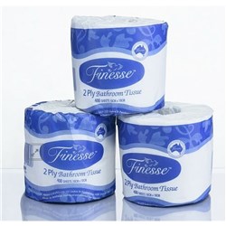 Finesse Toilet Tissue - 2-Ply - Virgin - 400 Sheets - Pack of 48