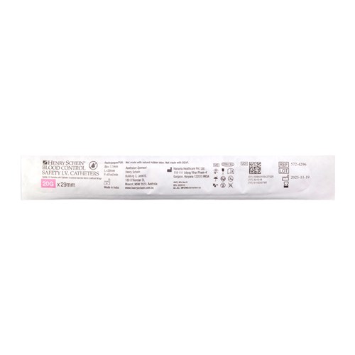 HS-5724296 - Safety IV Catheter Blood Control Pink 20G x1.16in 50pk